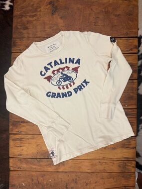 Johnson Motors “Catalina Grand Prix” vintage waffle knit thermal. EUC